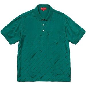 Supreme 100% Silk Jacquard Logo Polo Shirt